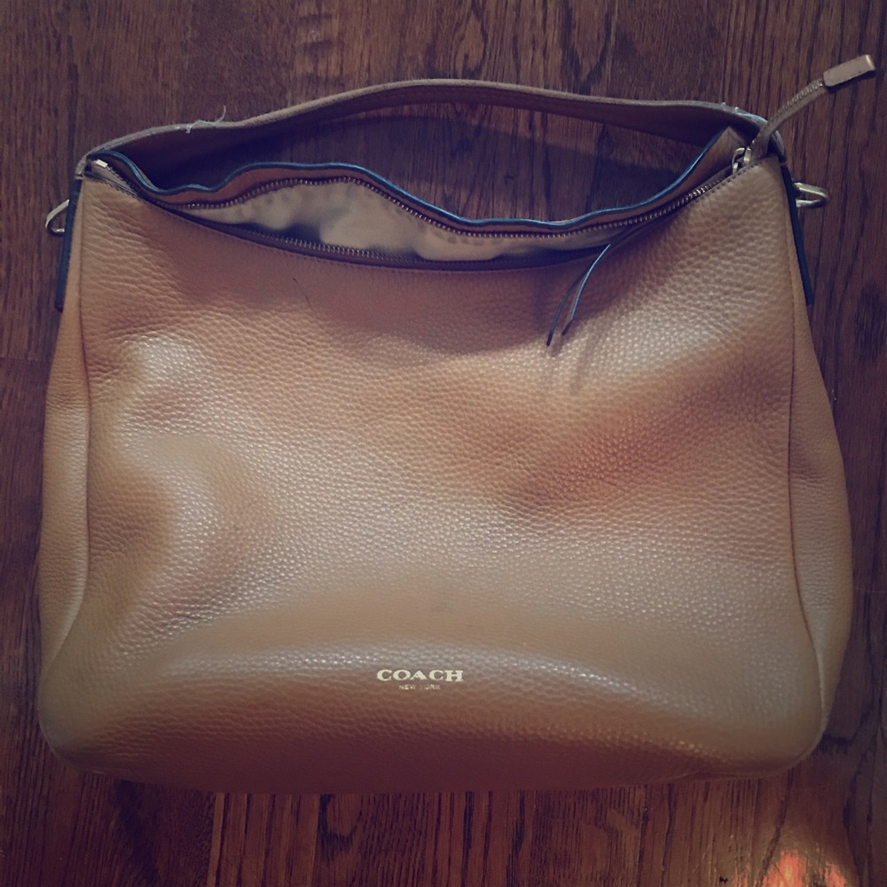 Brown leather Coach purse